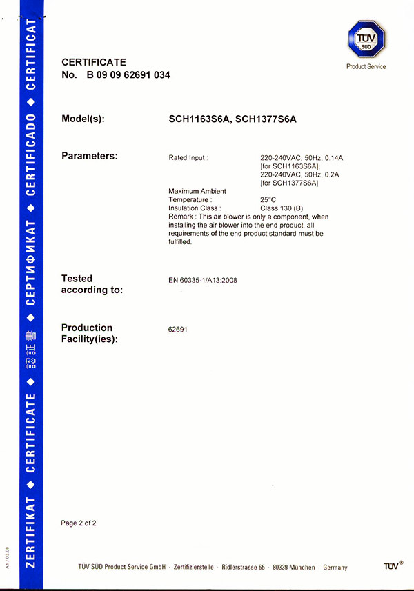 ac-blower-TUV-Certificate